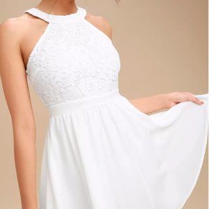 White Lace Skater Dress